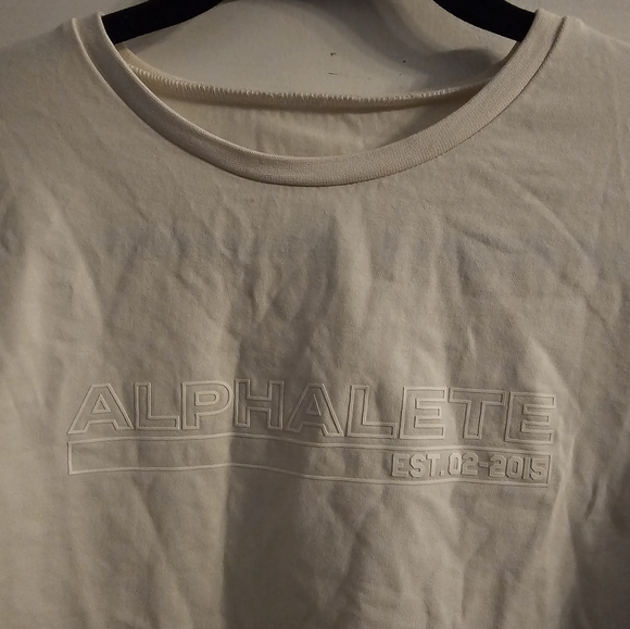 Alphalete Off White Long Sleeve Crop Top Sz M - Picture 4 of 6